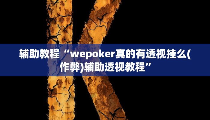 辅助教程“wepoker真的有透视挂么(作弊)辅助透视教程”