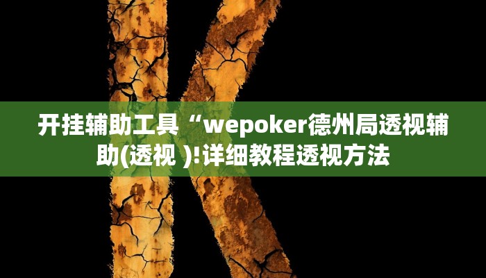 开挂辅助工具“wepoker德州局透视辅助(透视 )!详细教程透视方法