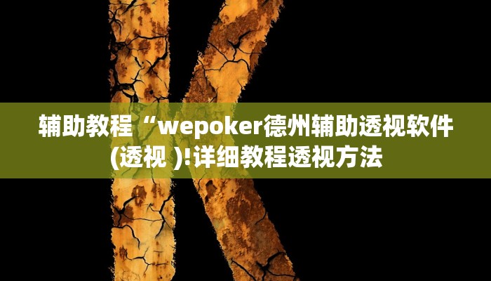 辅助教程“wepoker德州辅助透视软件(透视 )!详细教程透视方法