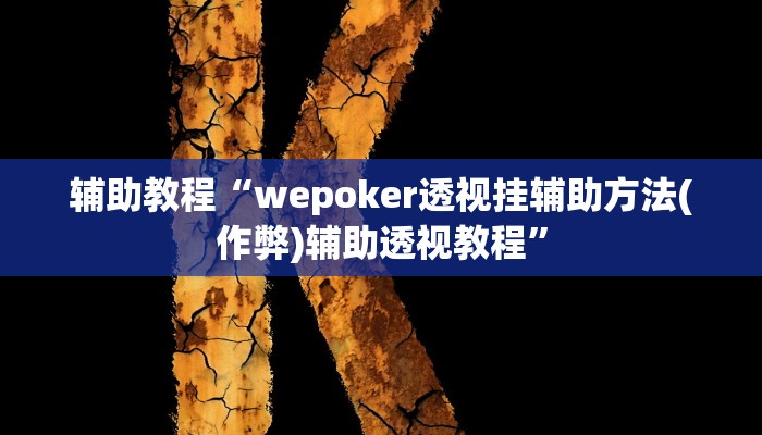 开挂辅助工具“wepoker透视作弊(透视 ),难怪经常输有猫腻 (透视)