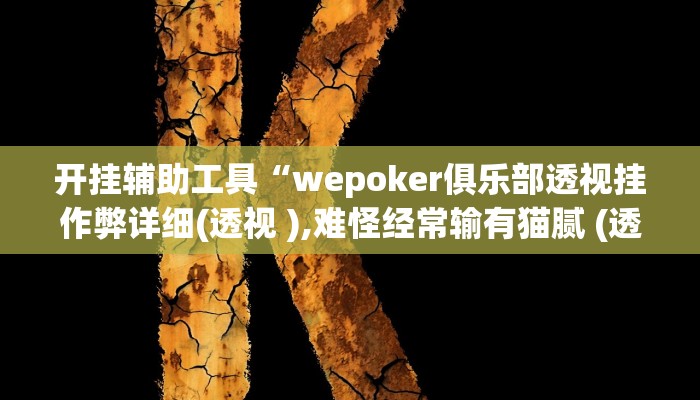 辅助教程“AApoker辅助作弊挂(透视 )!详细教程透视方法