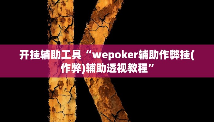 开挂辅助工具“wepoker辅助作弊挂(作弊)辅助透视教程”