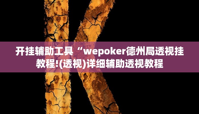 开挂辅助工具“wepoker德州局透视挂教程!(透视)详细辅助透视教程