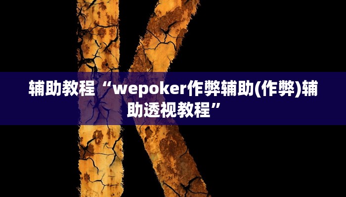 辅助教程“wepoker作弊辅助(作弊)辅助透视教程”