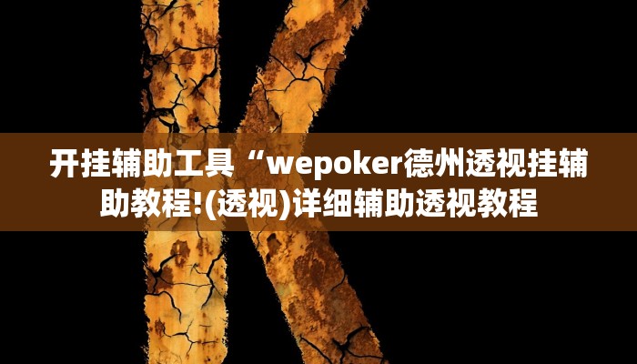 开挂辅助工具“wepoker德州透视挂辅助教程!(透视)详细辅助透视教程