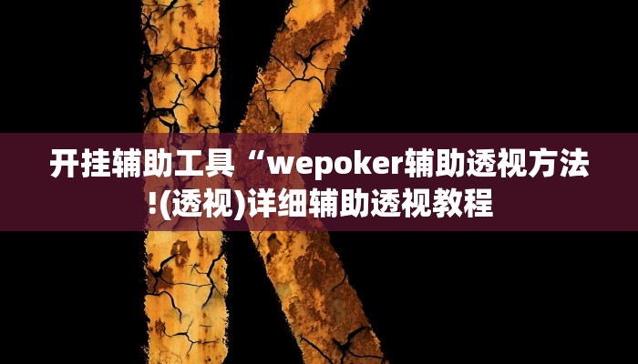开挂辅助工具“wepoker辅助透视方法!(透视)详细辅助透视教程