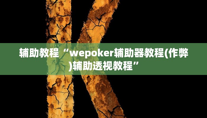 辅助教程“wepoker辅助器教程(作弊)辅助透视教程”