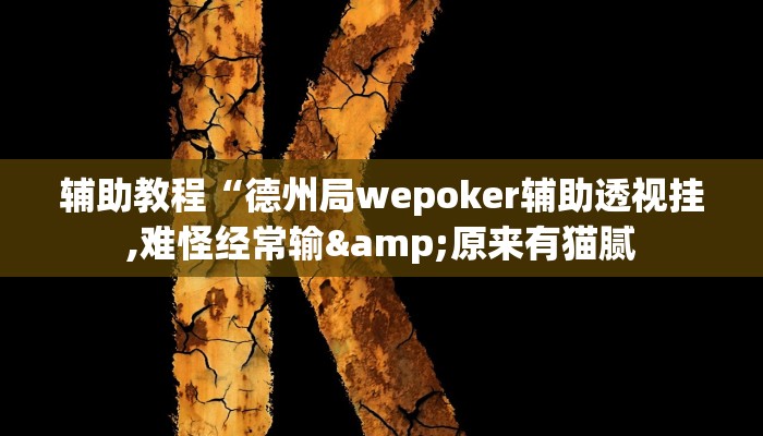 辅助教程“德州局wepoker辅助透视挂,难怪经常输&原来有猫腻