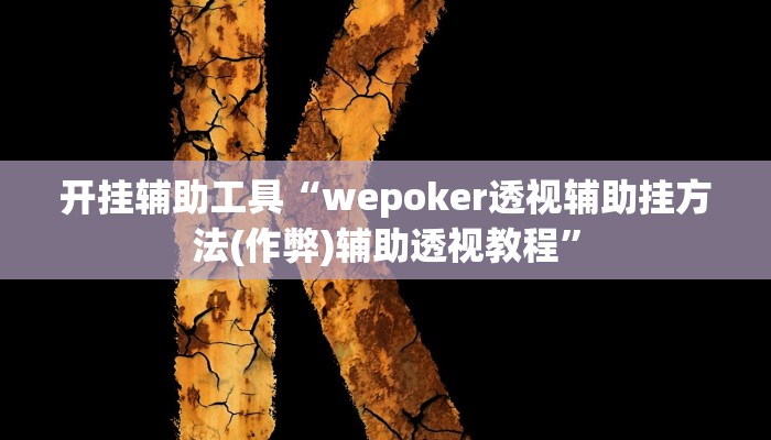 开挂辅助工具“wepoker透视辅助挂方法(作弊)辅助透视教程”