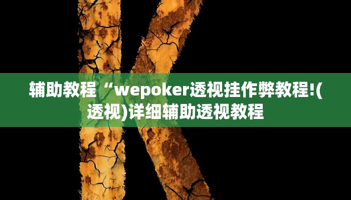 辅助教程“wepoker透视挂作弊教程!(透视)详细辅助透视教程