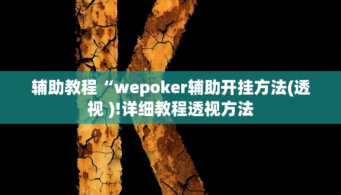 辅助教程“wepoker辅助开挂方法(透视 )!详细教程透视方法