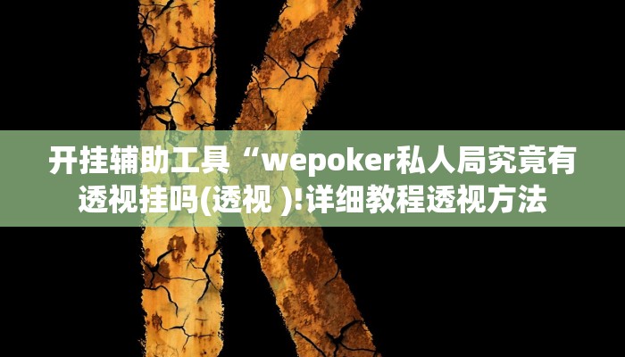 开挂辅助工具“wepoker私人局究竟有透视挂吗(透视 )!详细教程透视方法