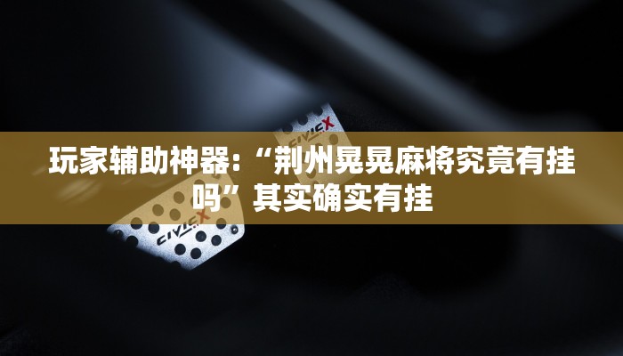 玩家辅助神器:“荆州晃晃麻将究竟有挂吗”其实确实有挂
