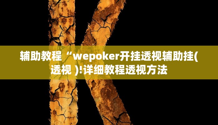 开挂辅助工具“wepoker有透视挂吗确实有透视挂,难怪经常输&原来有猫腻