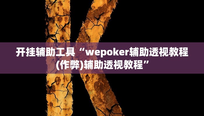 开挂辅助工具“wepoker辅助透视教程(作弊)辅助透视教程”