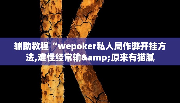 辅助教程“wepoker私人局作弊开挂方法,难怪经常输&原来有猫腻