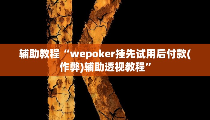 辅助教程“wepoker挂先试用后付款(作弊)辅助透视教程”