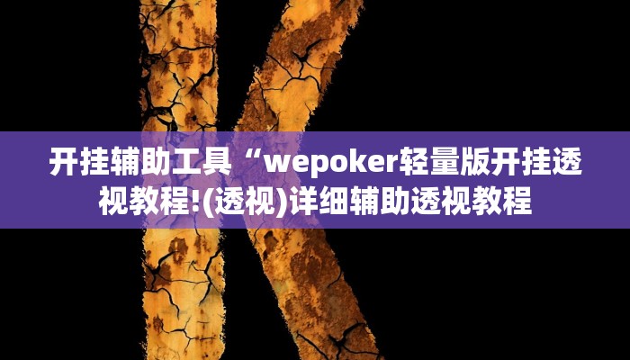 开挂辅助工具“wepoker轻量版开挂透视教程!(透视)详细辅助透视教程 开挂辅助工具“wepoker轻量版开挂透视教程!(透视)详细辅助透视教程