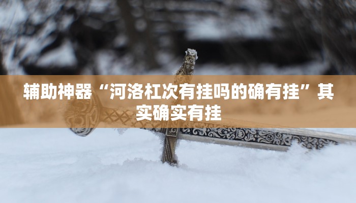 辅助神器“河洛杠次有挂吗的确有挂”其实确实有挂 辅助神器“河洛杠次有挂吗的确有挂”其实确实有挂