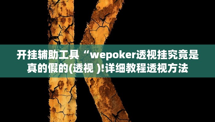 开挂辅助工具“wepoker透视挂究竟是真的假的(透视 )!详细教程透视方法
