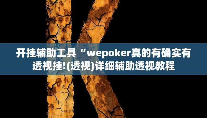 开挂辅助工具“wepoker真的有确实有透视挂!(透视)详细辅助透视教程