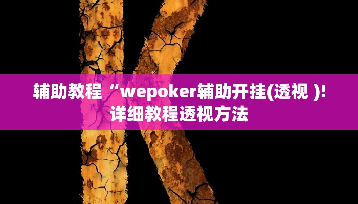 辅助教程“wepoker辅助开挂(透视 )!详细教程透视方法