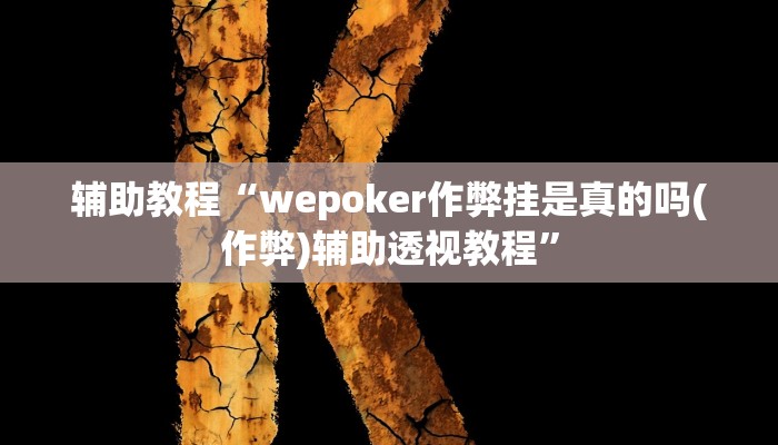 辅助教程“wepoker作弊挂是真的吗(作弊)辅助透视教程”