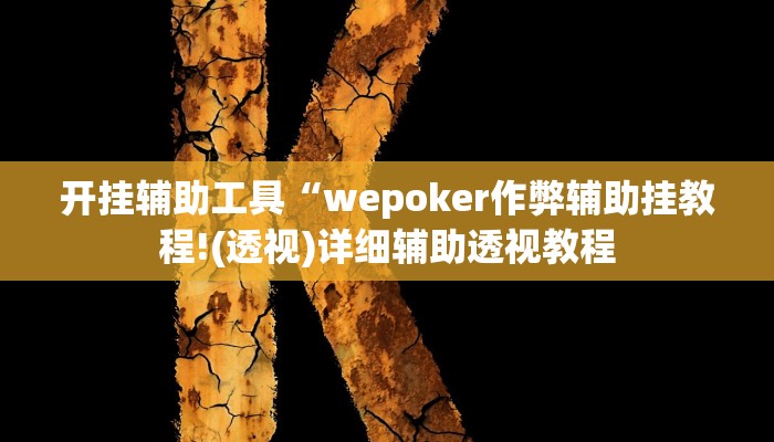 开挂辅助工具“wepoker作弊辅助挂教程!(透视)详细辅助透视教程