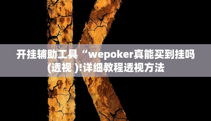 开挂辅助工具“wepoker真能买到挂吗(透视 )!详细教程透视方法