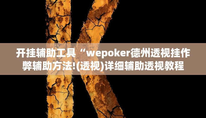 开挂辅助工具“wepoker德州透视挂作弊辅助方法!(透视)详细辅助透视教程