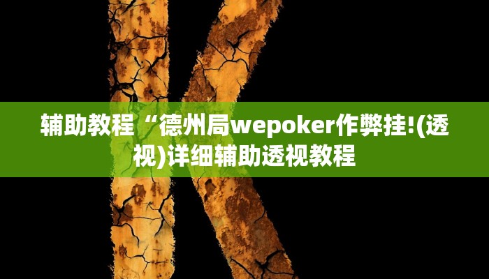 辅助教程“德州局wepoker作弊挂!(透视)详细辅助透视教程
