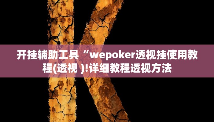 开挂辅助工具“wepoker透视挂使用教程(透视 )!详细教程透视方法