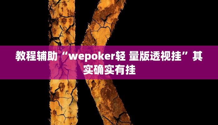 教程辅助“wepoker轻 量版透视挂”其实确实有挂