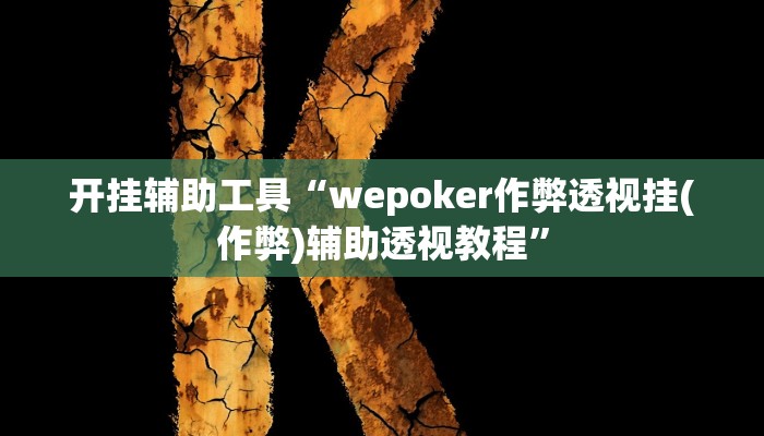 开挂辅助工具“wepoker作弊透视挂(作弊)辅助透视教程”