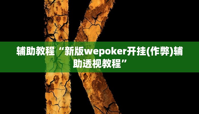 辅助教程“新版wepoker开挂(作弊)辅助透视教程”