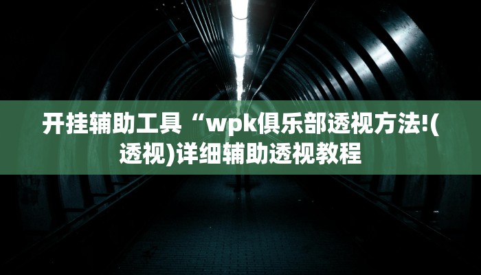 开挂辅助工具“wpk俱乐部透视方法!(透视)详细辅助透视教程
