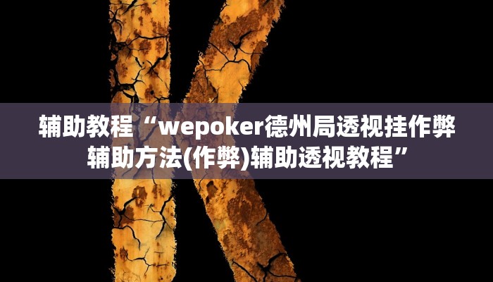 辅助教程“wepoker德州局透视挂作弊辅助方法(作弊)辅助透视教程”