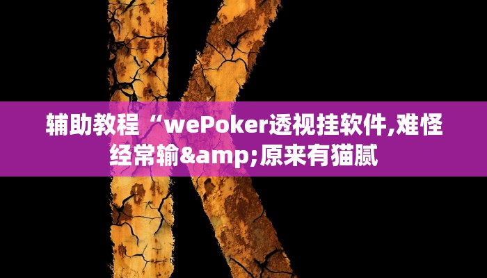 辅助教程“wePoker透视挂软件,难怪经常输&原来有猫腻