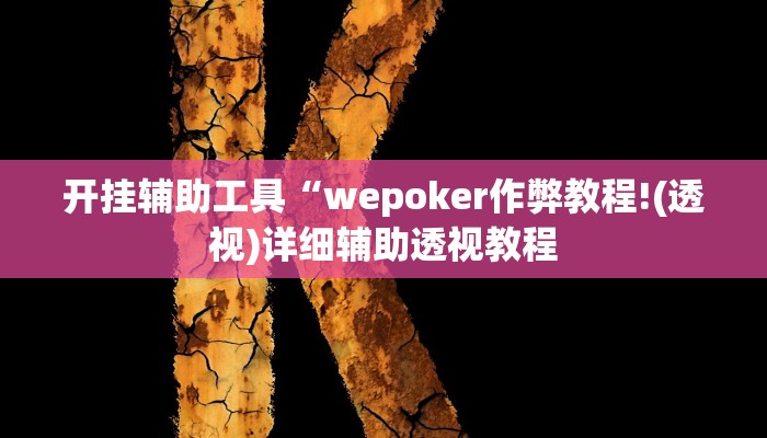 开挂辅助工具“wepoker作弊教程!(透视)详细辅助透视教程