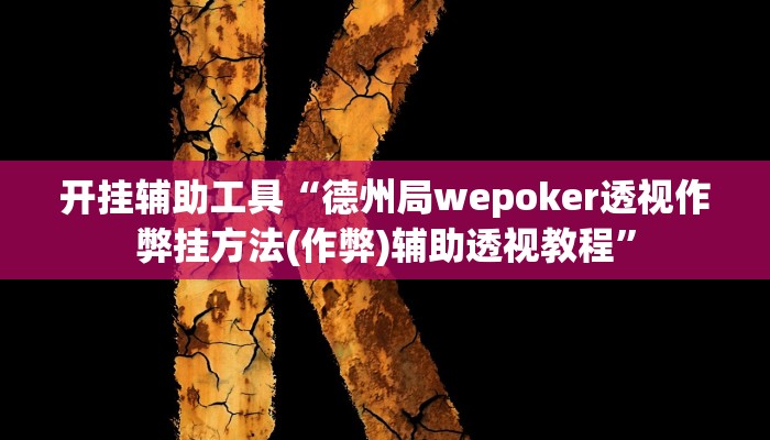 开挂辅助工具“德州局wepoker透视作弊挂方法(作弊)辅助透视教程”