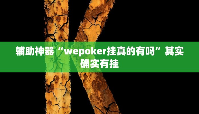 辅助神器“wepoker挂真的有吗”其实确实有挂