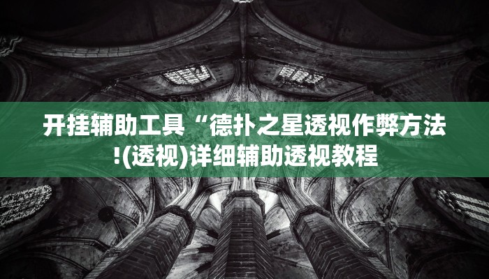 开挂辅助工具“德扑之星透视作弊方法!(透视)详细辅助透视教程