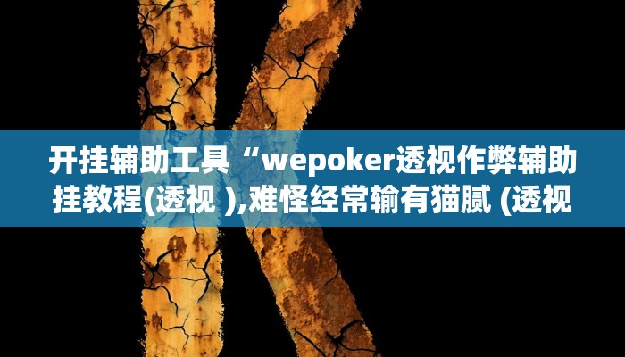开挂辅助工具“wepoker透视挂作弊挂方法(作弊)辅助透视教程”