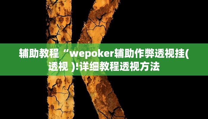 辅助教程“wepoker辅助作弊透视挂(透视 )!详细教程透视方法