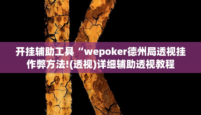 开挂辅助工具“wepoker德州局透视挂作弊方法!(透视)详细辅助透视教程