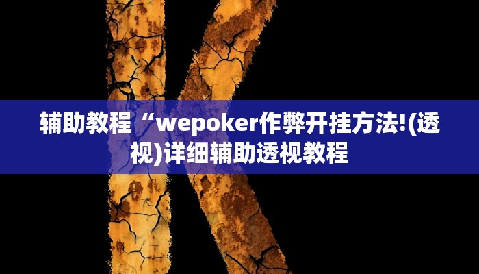 辅助教程“wepoker作弊开挂方法!(透视)详细辅助透视教程