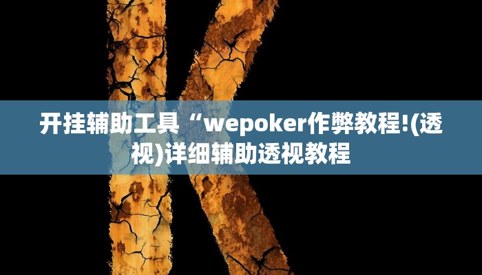 开挂辅助工具“wepoker作弊教程!(透视)详细辅助透视教程