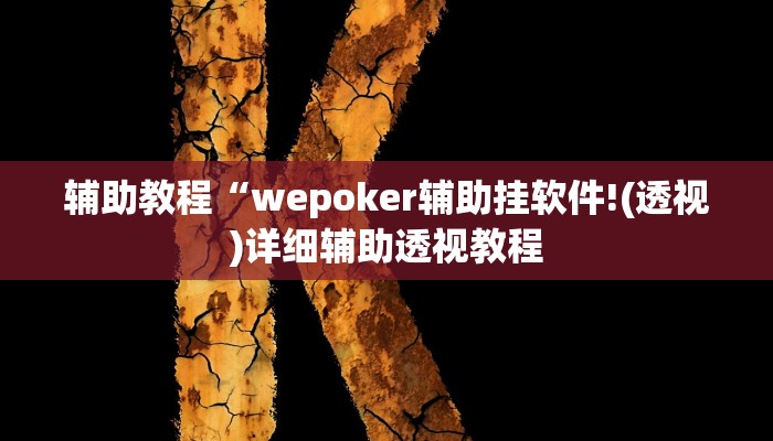 辅助教程“wepoker辅助挂软件!(透视)详细辅助透视教程
