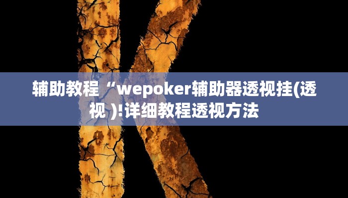 辅助教程“wepoker辅助器透视挂(透视 )!详细教程透视方法