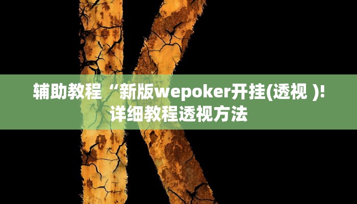 开挂辅助工具“德州局wepoker开挂教程,难怪经常输&原来有猫腻